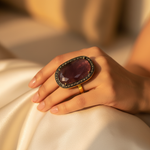 将图像加载到图库查看器中, 镶钻金红宝石戒指 | 女士奢华珠宝