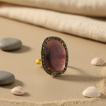 Load image into Gallery viewer, gold plating Ruby Ring with Diamonds | Luxury Women's Jewelry