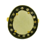 Load image into Gallery viewer, gold plating Ring with White Gemstone and Diamonds | Women's Ring