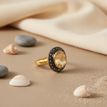 Load image into Gallery viewer, Citrine & Diamond Accent Ring in gold plating | Women's Ring