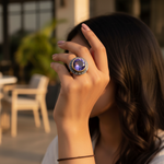 Load image into Gallery viewer, Amethyst Ring for Women | Oxidized Silver | Gift