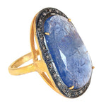 Load image into Gallery viewer, gold plating Ring with Blue Gemstone for Women | Statement Jewelry
