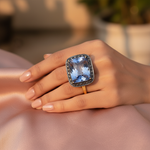 将图像加载到图库查看器中, Sapphire & Diamond Ring | gold plating Finish | Women's Jewelry Gift