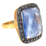 Load image into Gallery viewer, Sapphire & Diamond Ring | gold plating Finish | Women's Jewelry Gift