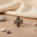 Load image into Gallery viewer, Ruby & Diamond Ring for Women | gold plating & Silver Filigree Ring