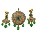 Load image into Gallery viewer, Ruby & Emerald Earrings Set for Women | Luxury Jewelry