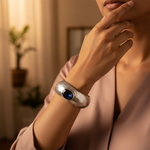 将图像加载到图库查看器中, 925纯银月光石手镯 | 锤纹工艺 | 女士款