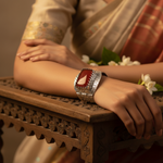 Load image into Gallery viewer, Silver Carnelian Stone Bracelet | Statement Jewelry for Women