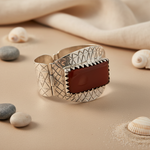 Load image into Gallery viewer, Silver Carnelian Stone Bracelet | Statement Jewelry for Women