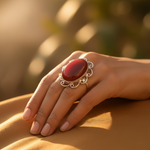 Load image into Gallery viewer, 925 Silver Carnelian Ring for Women | Gemstone Jewelry