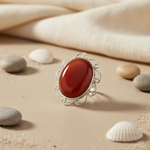 Load image into Gallery viewer, 925 Silver Carnelian Ring for Women | Gemstone Jewelry