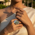 Load image into Gallery viewer, 925 Silver Labradorite Ring | Oval Gemstone Ring for Women