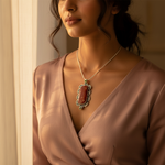 Load image into Gallery viewer, 925 Silver Red Jasper Pendant with Peridot | Women's Jewelry Gift