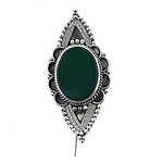 Load image into Gallery viewer, 925 Silver Green Onyx Brooch Pin for Women | Statement Jewelry