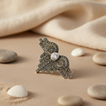 Load image into Gallery viewer, 925 Silver Marcasite Brooch | Art Deco Jewelry for Women