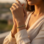 Load image into Gallery viewer, Emerald & Diamond Tennis Bracelet | gold plating Finish | Women's Jewelry