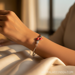 Load image into Gallery viewer, Silver Coral Bracelet for Women | Red Stone Jewelry