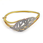 Load image into Gallery viewer, gold plating Leaf Bangle Bracelet with CZ | Women's Fashion Jewelry