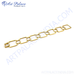将图像加载到图库查看器中, gold plating chain link bracelet with rectangular links, a beautiful piece of gold plating jewelry for women.