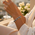 Load image into Gallery viewer, Silver Sapphire Bracelet | Oval Stone Bracelet | Women's Jewelry