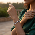 Load image into Gallery viewer, Silver Cubic Zirconia Flower Bracelet for Women | Party Wear