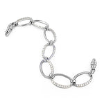 Load image into Gallery viewer, Silver Crystal Oval Link Bracelet | Women's Fashion Jewelry