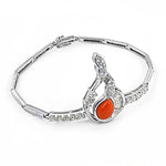 Load image into Gallery viewer, Silver Coral & Diamond Bracelet for Women | Fine Jewelry