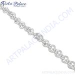 Load image into Gallery viewer, Close-up of a 925 sterling silver rolo chain necklace on a white background, highlighting the link details.