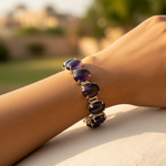 Load image into Gallery viewer, Silver Amethyst Bracelet for Women | Oval Stone Jewelry