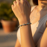 Load image into Gallery viewer, Pulsera de plata 925 con piedras preciosas verdes | Regalo de joyería para mujer