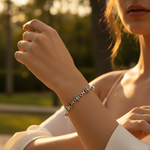 Load image into Gallery viewer, 925 Silver Bracelet with Green Gemstones | Women's Jewelry Gift