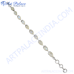 将图像加载到图库查看器中, 925 sterling silver teardrop moonstone bracelet, white gemstone, for women