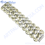 将图像加载到图库查看器中, Sterling silver bracelet featuring citrine gemstones. Yellow stone bracelet, perfect for women. A silver jewelry piece.