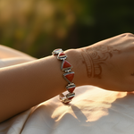 Load image into Gallery viewer, Silver Red Coral Triangle Bracelet for Women | Gift Jewelry