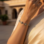 将图像加载到图库查看器中, 925 Silver Green Gemstone Bracelet for Women | Daily Wear Jewelry