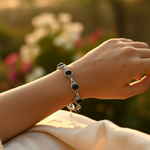将图像加载到图库查看器中, 925 Silver Onyx Bracelet for Women | Statement Jewelry