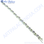 将图像加载到图库查看器中, Sterling silver chain bracelet with oval-cut purple amethyst gemstones, perfect for women's jewelry.