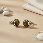 Load image into Gallery viewer, Silver Cufflinks with Gemstone | Formal Wear Accessories