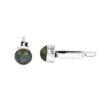 Load image into Gallery viewer, Silver Labradorite Cufflinks for Men | Formal Wear Jewelry