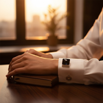 Load image into Gallery viewer, Silver Onyx Cufflinks for Men | Square Gemstone | Gift