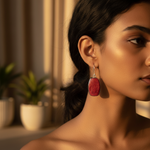 Load image into Gallery viewer, Silver Red Stone Drop Earrings | Women's Jewelry Gift