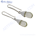 Load image into Gallery viewer, Sterling silver dangle earrings with teardrop-shaped gemstones, perfect for any occasion.