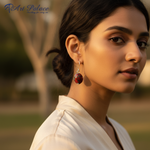 Load image into Gallery viewer, Red Jasper Stone Earrings in Silver for Women | Daily Wear