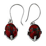 Load image into Gallery viewer, Red Jasper Stone Earrings in Silver for Women | Daily Wear