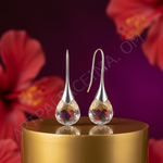 将图像加载到图库查看器中, 女士银色透明水晶水滴耳环 | 垂坠耳环