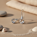 Load image into Gallery viewer, Silver Clear Crystal Drop Earrings for Women | Dangle Earrings