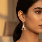 Load image into Gallery viewer, Silver Clear Crystal Drop Earrings for Women | Dangle Earrings