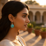 Load image into Gallery viewer, Pendientes de plata 925 con turquesa | Joyas con piedras preciosas redondas