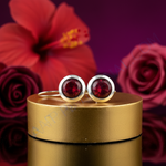 Load image into Gallery viewer, Silver Red Stone Drop Earrings for Women | Daily Wear Jewelry