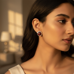 Load image into Gallery viewer, Silver Red Stone Drop Earrings for Women | Daily Wear Jewelry